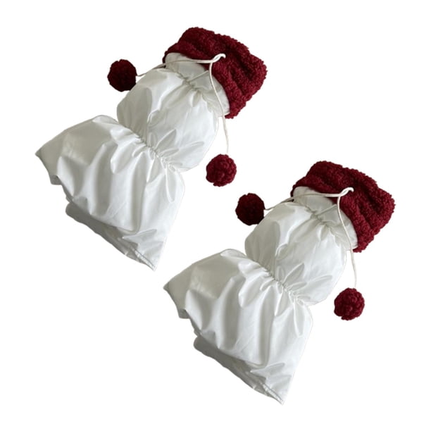 Calentadores de piernas acolchados de invierno para mujer, suaves y elegantes. Blanco Rojo