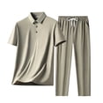 thumbnail image 7 of SOOMLON Business Casual Outfits for Men Big and Tall Short Sleeve Collared Shirts Dressy Pants with Pockets 2 Piece Sets, 7 of 7