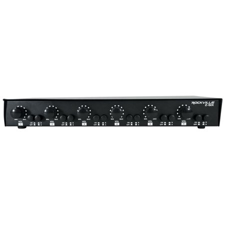 Rockville Z-SIX 2 Source 6 Zone Home/Commercial Audio Zoner w/ Volume Control