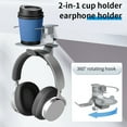 thumbnail image 3 of 360°Rotating Clamp On Desk Cup Holder Headsets Hanger For Office Gaming Setups, 3 of 11