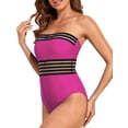 thumbnail image 2 of Trajes de baño de una pieza sin tirantes para mujer Trajes de baño con control de barriga Halter Trajes de baño adelgazantes MFZFUKR CZYD-SY77-6, 2 of 6