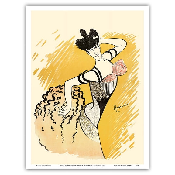 Louise Balthy - Folies Bergère - Vintage Theater Poster by Leonetto Cappiello c.1902 - Master Art Print (Unframed) 9in x 12in