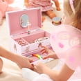 thumbnail image 3 of Musical Jewelry Box with Ballerina Music Jewelry Box Decorative Musical Jewelry Organizer Box with Drawer Birthday Christmas Present for Little Girl, 3 of 11