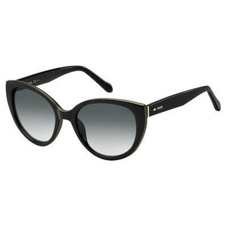 fossil women's fos 3063/s cateye sunglasses, shiny black, 53 mm