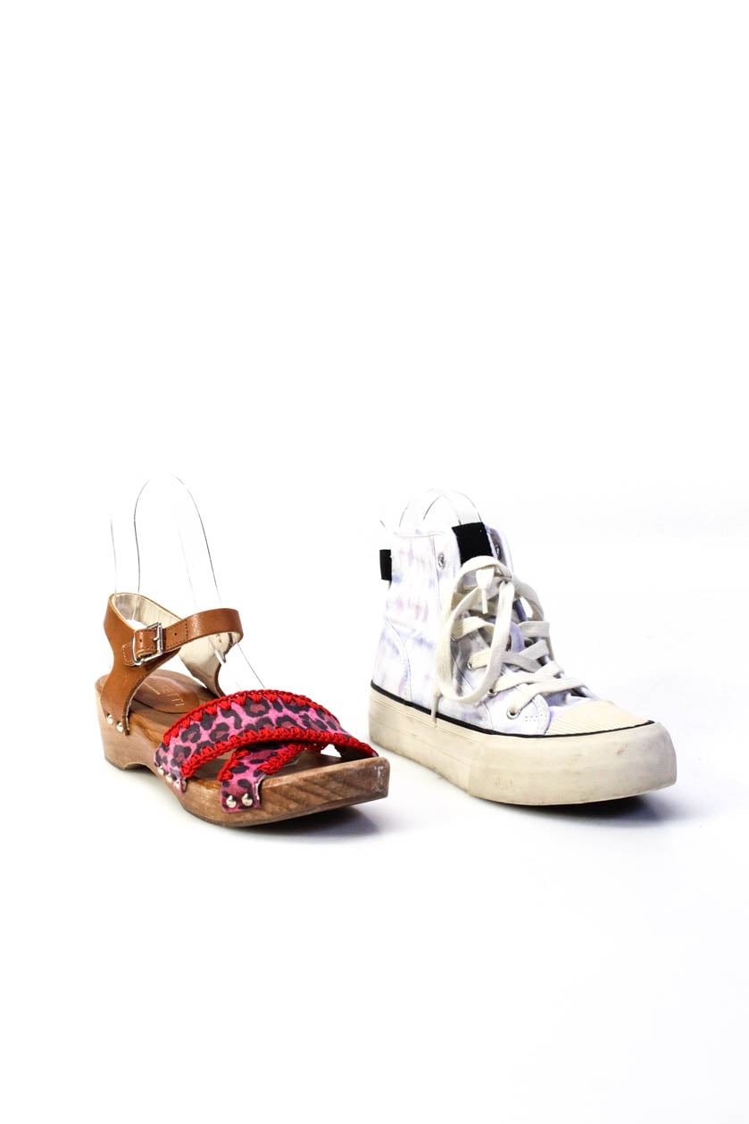 melodramatiske opdagelse Forfølge Pre-owned|Confetti Zara Womens Canvas Sneakers Ankle Strap Sandals Size 35 5  36 6 Lot 2 - Walmart.com