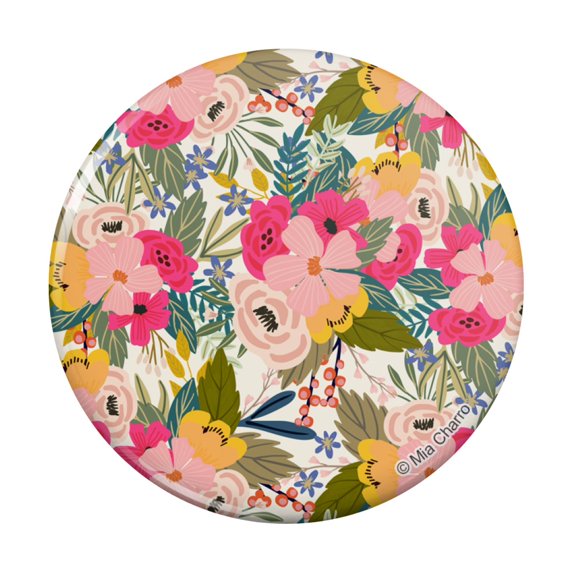 Softly Flowers Floral Pattern Pinback Button Pin