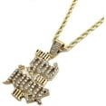 thumbnail image 4 of Hip Hop Iced Gold Plated Saw & Only God Can Judge Me Cubic Zirconia Pendant & 3mm 20" Rope, 24" Cuban Chain Fashion Necklace, 4 of 5