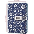 thumbnail image 2 of PU Leather Diary with Lock, A5 Size Diary with Combination Lock Password Journal Locking Personal Diary (Silver)-Silver, 2 of 5