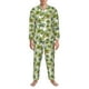 thumbnail image 3 of Balery Green Hawaii Palms Pijama para Hombre de Dos Piezas con Manga Larga, Conjunto de Dormir y Descanso Suave con Bolsillos-Small, 3 of 7