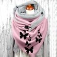 thumbnail image 2 of Women Flowers Butterfly Print Cotton Winter Warm Button Up Scarf, 2 of 3