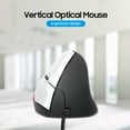 thumbnail image 2 of Ratón ergonómico vertical con cable, diseño de agarre cómodo para muñeca, ideal para juegos, color negro, 3 botones, sensor óptico, material ABS, tamaño compacto, conexión alámbrica, liviano y fácil, 2 of 6