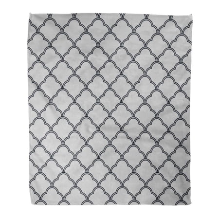 SIDONKU Throw Blanket Warm Cozy Print Flannel Silver 1920 Vintage Pattern Luxury 30S Abstract Comfortable Soft for Bed Sofa and Couch 58x80 Inches