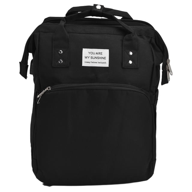 Mochila Multifuncional Plegable Bolsa de Almacenamiento de Pañales de Bebé de Gran Capacidad para ViajesNegro