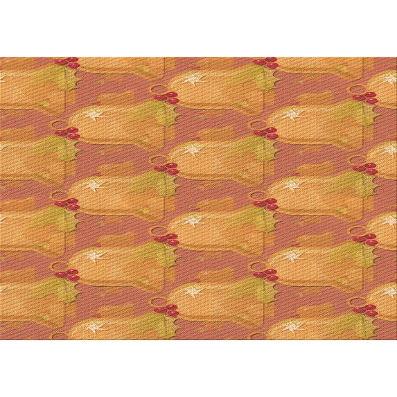 Ahgly Company Indoor Rectangle Patterned Orange Red Orange Area Rugs, 8' x 12'