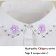 thumbnail image 5 of LoudSung Detachable Half Shirt Blouse Fake Collar Embroidered Butterfly Decorative Dickey False Collar Elegant Design for Women Girls, 5 of 7