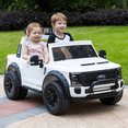 thumbnail image 3 of 2023 Ford F450 Two (2) Seater Ride On Kids Car Truck w/ Remote | Large 24V Battery Licensed Kid Car to Drive 3 Speeds, Leather Seat, MP3 Music by Bluetooth, FM Radio, Rubber Tires-White, 3 of 9