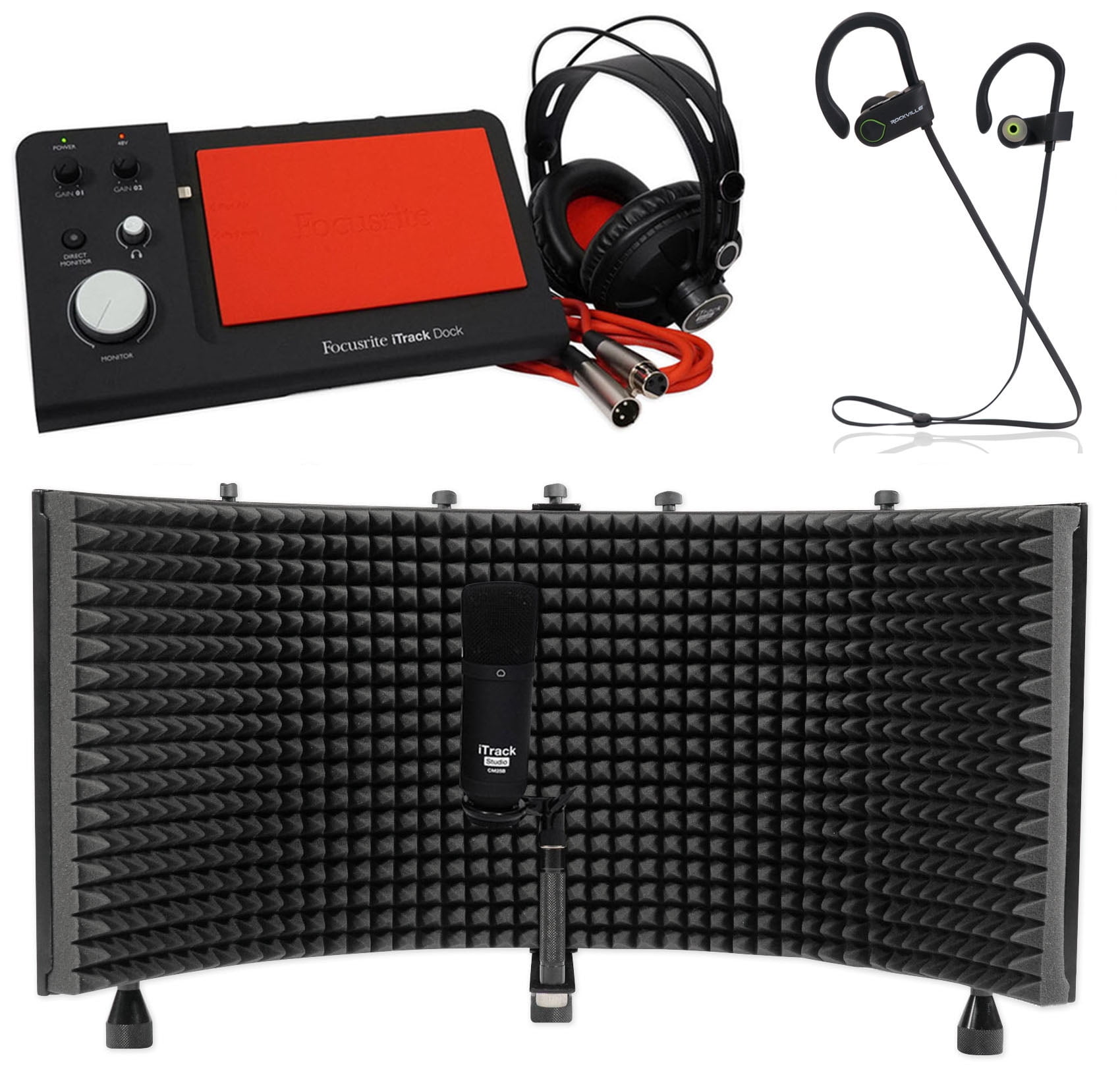 Focusrite iTrack Dock Studio Pack Audio Interface+Mic+Headphones+Shield