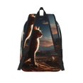 thumbnail image 2 of Lsque Pyramid Desert Cat Pattern Canvas Daypack, Durable Backpack, High-quality Versatile Backpack,Vintage Compact Backpack-Medium, 2 of 6