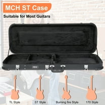 Guitar Square Hard Case with Protective Sleeve Fits ST TL Burning fire 170 Style Guitar