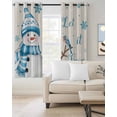 thumbnail image 2 of Blue Christmas Snowman Blackout Curtains for Bedroom/Living Room, Thermal Insulated Kitchen Curtains, Xmas Snowflake Birds Grommet Darkening Window Treatment Drapes 52"x63"x2, 2 of 8