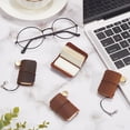 thumbnail image 3 of 4Pcs 2 Colors 1.7 x 1.9inch Mini Travelers Notebook Genuine Leather Cover Strap Refillable Personalized Tiny Travel Journal Blank Pocket Diary Brown, 3 of 6