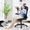 thumbnail image 5 of Gymax Racing Style Office Chair Ergonomic Adjustable Computer Chair w/Flip-up Arm Blue, 5 of 10