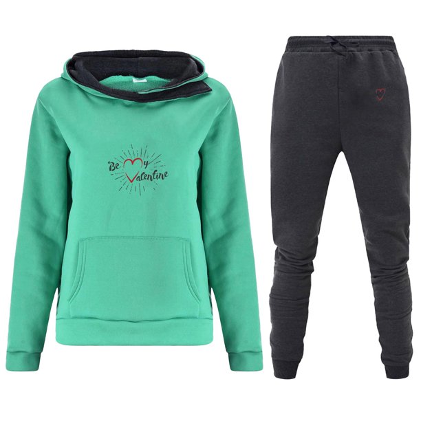 Gibobby Conjunto de sudadera informal para mujer Sudaderas de moda para mujer, sudadera cálida con capucha de manga larga con estampado Floral y bolsillos, bl(Verde de menta,CH)