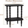 thumbnail image 7 of Gijjgole End Table, Marble Texture Modern Side Table with 2 Tier Open Shelf, Small Table Bed Side Tables Bedroom for Small Spaces, Living Room and Office (Black), 7 of 7