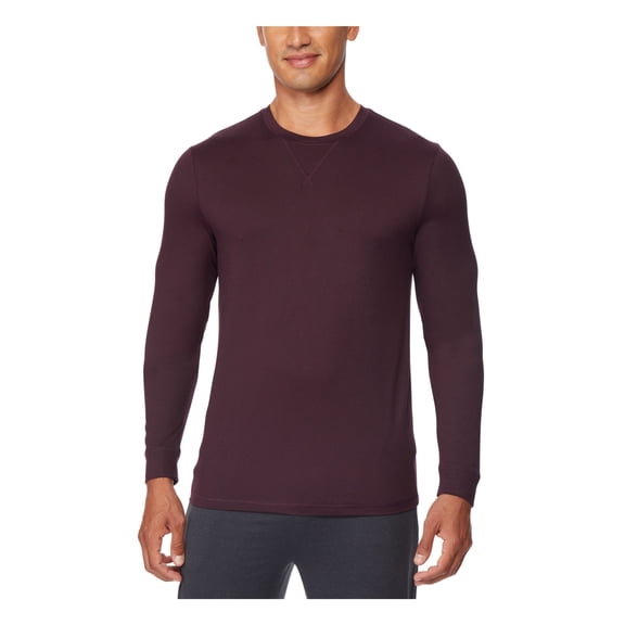 32 Degrees Cool Men's Sleepwear Long Sleeves Shirt, Berry, Size Small.
