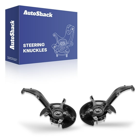 AutoShack Front Steering Knuckles & Wheel Bearing Hub Assembly Replacement for 2003-2007 Honda Accord 2-PC Set