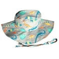 thumbnail image 3 of Gorro de pescador con estampado de dinosaurio para primavera y verano para niños y niñas, bonito gorro de pescador con estampado de dibujos animados, 3 of 5