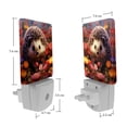 thumbnail image 7 of HemaKayy 2 Pack Plug-in LED Night Light with Light Sensor, Warm White, Dusk to Dawn Sensor Flat Nightlight for Bathroom, Hallway, Bedroom, Living Room - Forest Little Hedgehog, 7 of 7