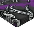 thumbnail image 2 of Ambesonne Skull Fitted Sheet, Spooky Smiling Skeleton, Twin XL Size, Purple Grey and Black, 2 of 3