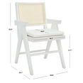 thumbnail image 3 of SAFAVIEH Couture Colette Contemporay Linen Solid Dining Armchair, White/Natural, 3 of 14