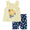 Little Lass Baby Girls 2-pc. Sunflower Short Set 18 Months Yellow