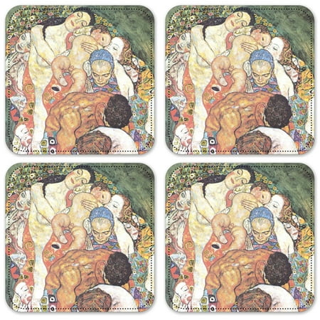 

Vinyl Drink Coasters - Set of 4 - Klimt: Death & Life