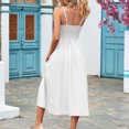 thumbnail image 5 of HTNBO Junior Summer Vacation Dress Straps Flowy Midi Dress Ruched Holiday Dress Women's de?als under 15, 5 of 6