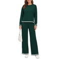 thumbnail image 3 of UVN Outfits Sets for Women Casual 2 Piece Lounge Sets Fall Long Sleeve Tops and Wide Leg Pants Tracksuits Pajamas Sets with Pockets, 3 of 11