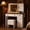White, variant on GALAXHERO Farmhouse Vanity Desk, Makeup Table Set with Mirror and Lights, Dressing Table with 2 Drawers and 2 Cabinets, Hair Dryer Holder for Bedroom, Espresso