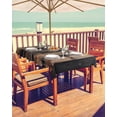 thumbnail image 2 of nqOlkjepod Black Brown Plank Outdoor Tablecloth with Umbrella Hole & Zipper, Vintage Chic Wooden Grain Rectangle Table Cover 52x70 Inch, Dining Waterproof Table Cloth Protector for Patio/Party, 2 of 7
