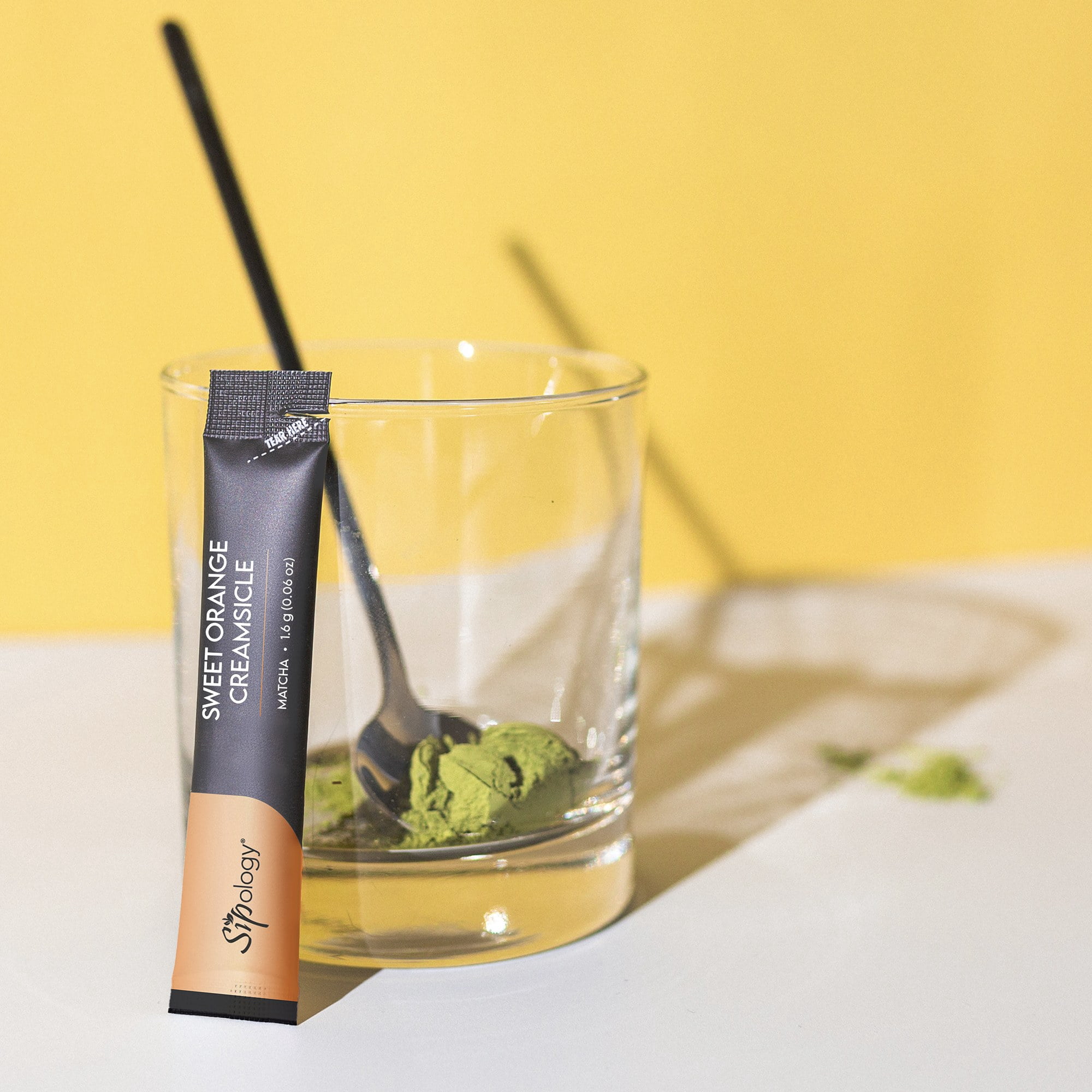 Sipology: Sweet Matcha - Orange Creamsicle - 10 Stick Pack, Powder Drink Mix, Hot Or Cold, Japanese Matcha, Low Sugar & Stevia Sweetened, Energy Boost