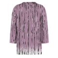 thumbnail image 5 of Women Blouses Dressy Casual 3/4 Sleeve Round Neck Plus Size Floral Print Loose Fit Tunic Tops for Summer Khaki 2XL, 5 of 5