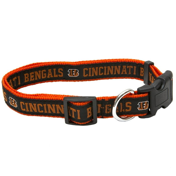 Pets First NFL Cincinnati Bengals Dog Collar - Heavy-Duty, Durable & Adjustable Football Collar for Dogs/ CATS - Medium