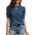 thumbnail image 2 of Puff Short Sleeved Women Slim Fit Knit Tops Pullover, 2 of 5