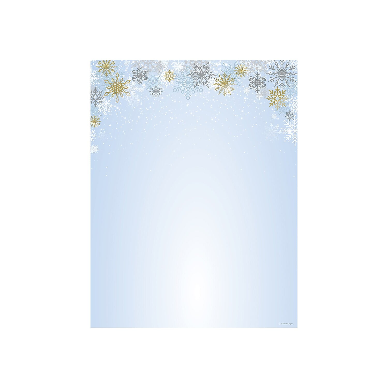 Snowy Mountain Holiday Stationery - 50 Sheets 8.5" X 11" Letterhead For Christmas & Winter Events