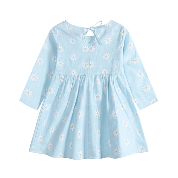 Odeerbi Girls Dresses Baby Girl Clothes Toddler Clothing 2025 Long Sleeve One-Piece Floral Print Dress Autumn Kids Skirt