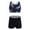 Dark Night Black, variant on YONGHS Kids Girls Two-Piece Sport Suit Rear back Cross Top Shorts Set 4-16 Lemon Yellow 12
