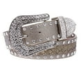 thumbnail image 2 of Western Snap On Rhinestone Braided Leather Belt, 2 of 6