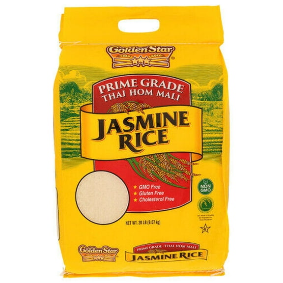 Golden Star Jasmine Rice Premium Grade Thai Hom Mali 20 lb (Pack of 1)