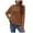 Brown womens tops, variant on tklpehg Sweaters for Women Turtle-Neck Solid Collor Recreational Knitting Sweater Loose Long Sleeve Tops Pullover Sweater Brown L